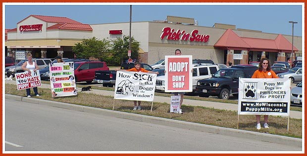 Milwaukee Pet Store Protest Group at Petland. August 2008