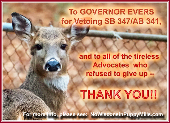 Deer thanking Gov. Evers for vetoing SB 347.