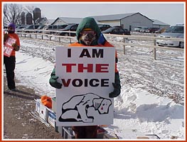 Thorp Dog Auction protest, 11 March 09: I Am the Voice
