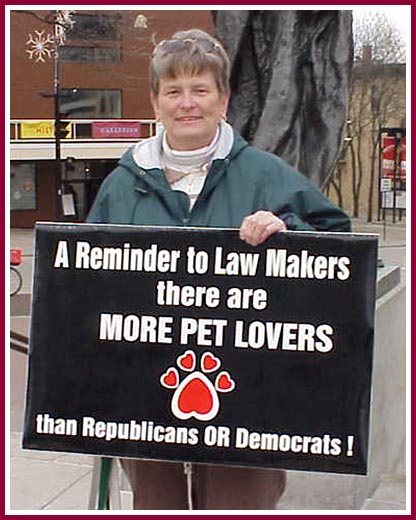 This person wants her local, state, and federal representatives to know that there are more pet lovers than Republicans or Democrats!