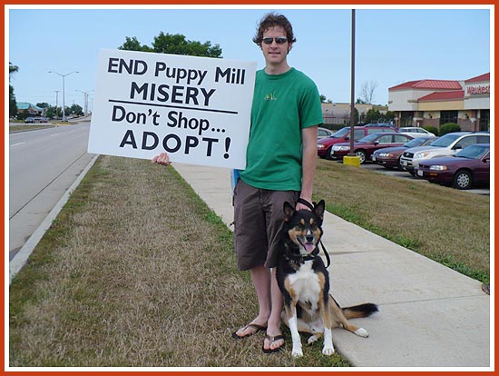 Protest, Pewaukee Petland, 23 August 2008