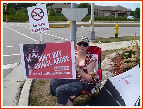 Protest, Pewaukee Petland, 23 August 2008