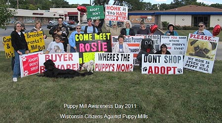 Puppy Mill Awareness Day Protest, 2011; Wisconsin Citizens Against Puppy Mills